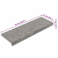 Produktbild för Trappmattor 20 st 65x21x4 cm grå rektangulär kant
