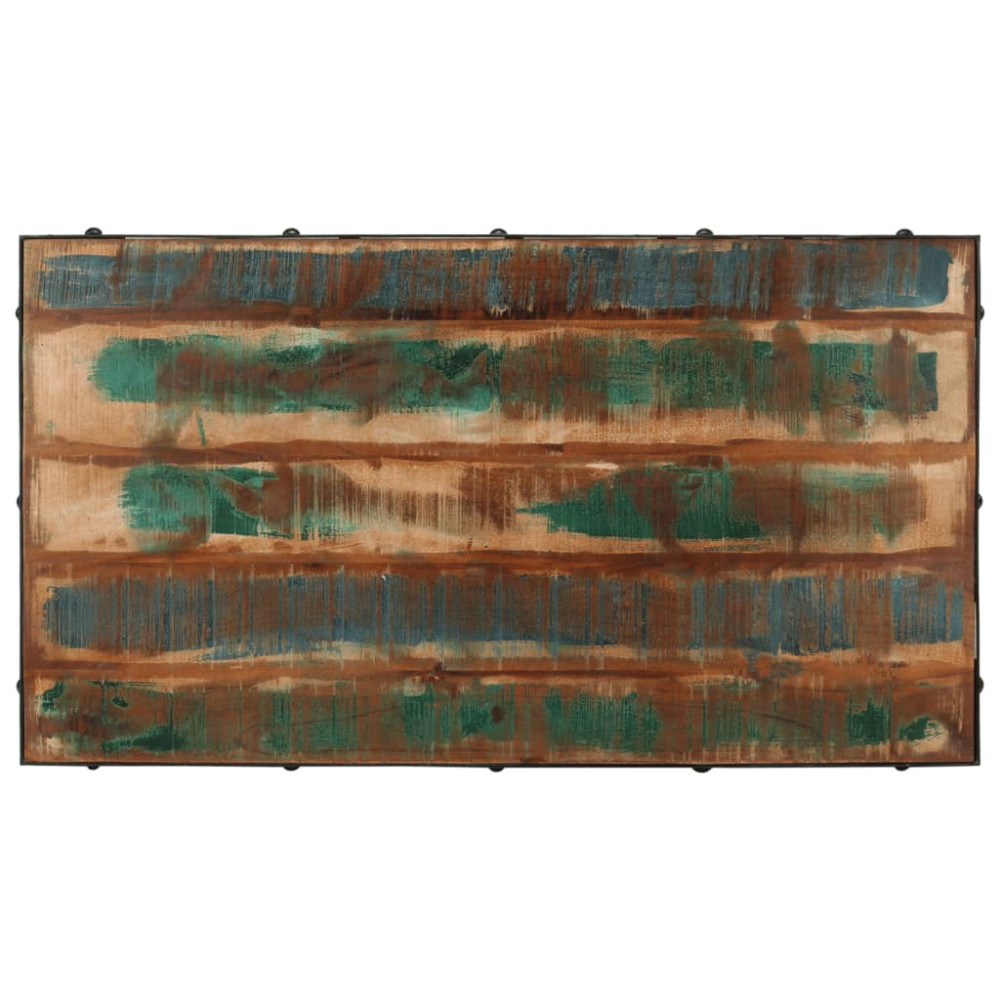 Produktbild för Soffbord med hjul massivt återvunnet trä 100x55x26 cm