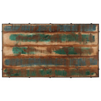 Produktbild för Soffbord med hjul massivt återvunnet trä 100x55x26 cm
