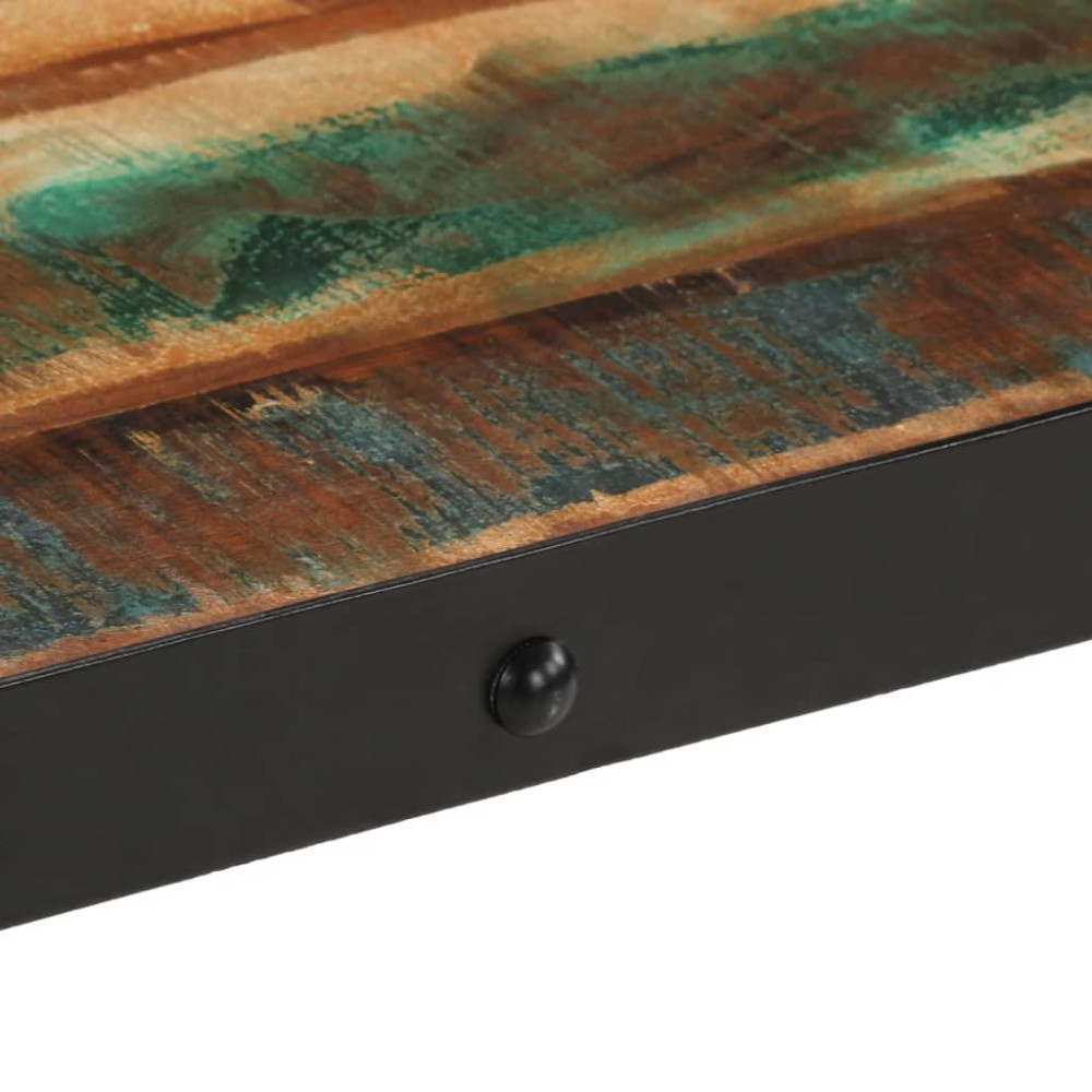 Produktbild för Soffbord med hjul massivt återvunnet trä 100x55x26 cm
