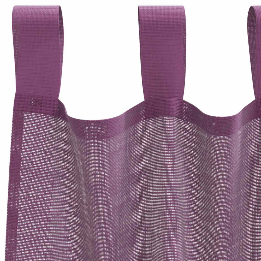 Produktbild för Voile gardiner med stångfickor 2 st lila