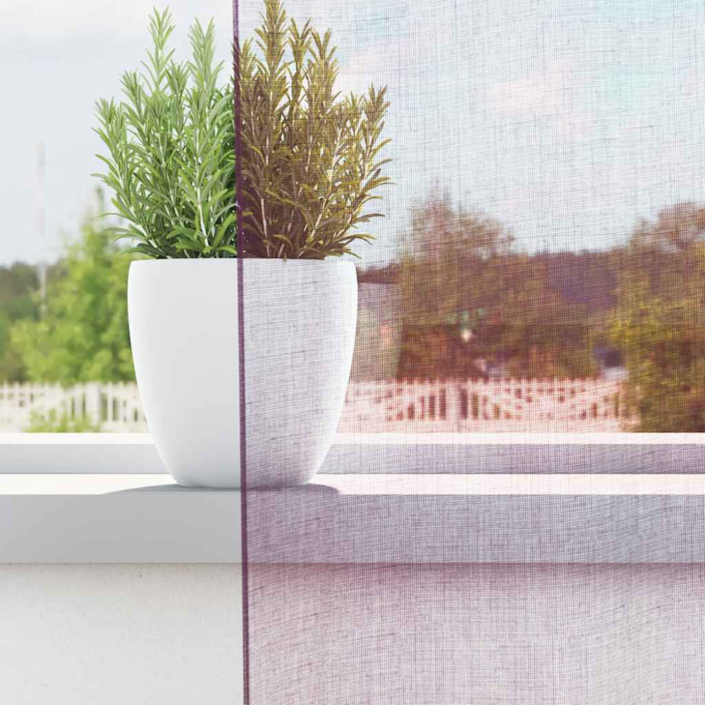 Produktbild för Voile gardiner med stångfickor 2 st lila