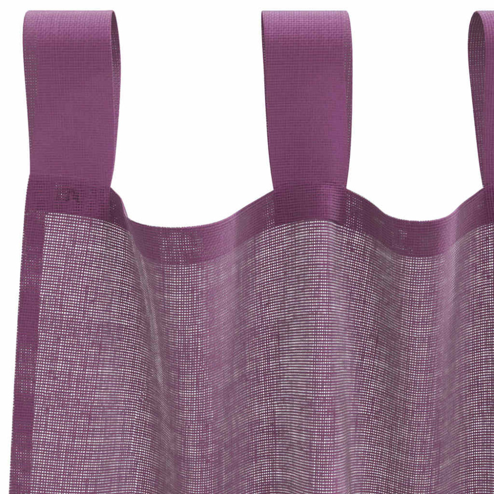 Produktbild för Voile gardiner med stångfickor 2 st lila