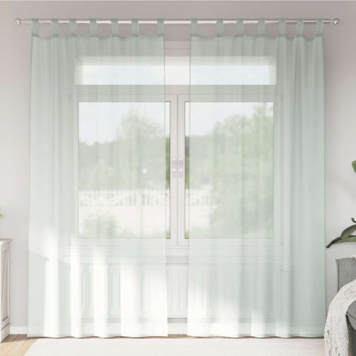 vidaXL Voile gardiner med stångfickor 2 st ljusgrå