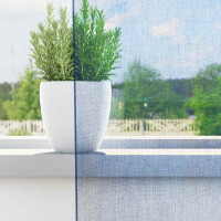 Produktbild för Voile gardiner med stångfickor 2 st kungsblå
