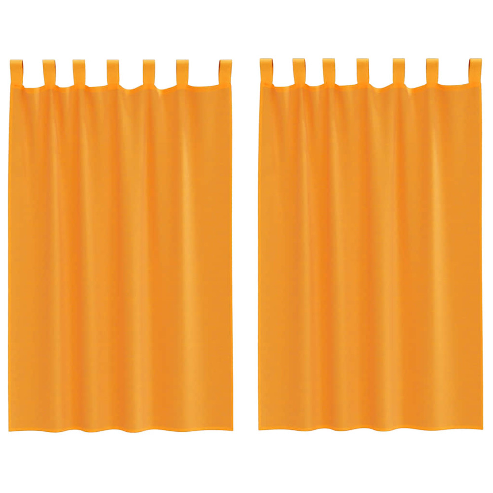 Produktbild för Voile gardiner med öglor 2 st orange 140x175 cm
