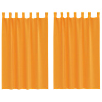 Produktbild för Voile gardiner med öglor 2 st orange 140x175 cm
