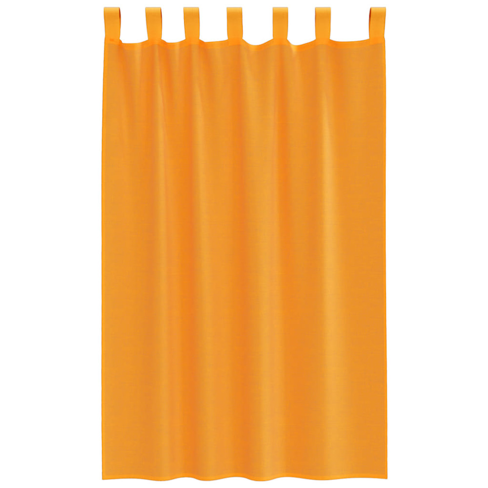 Produktbild för Voile gardiner med öglor 2 st orange 140x175 cm