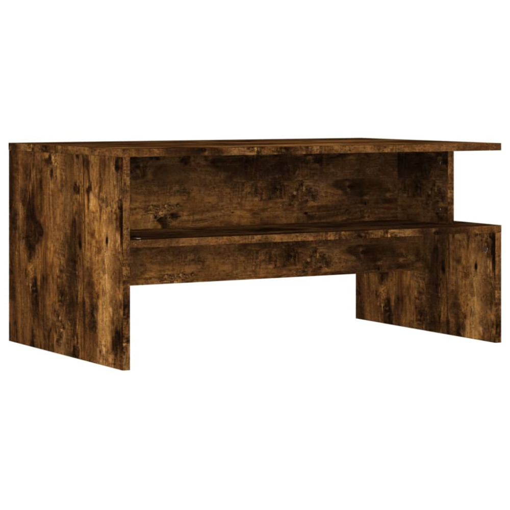 Produktbild för Soffbord rökfärgad ek 90x55x42,5 cm konstruerat trä