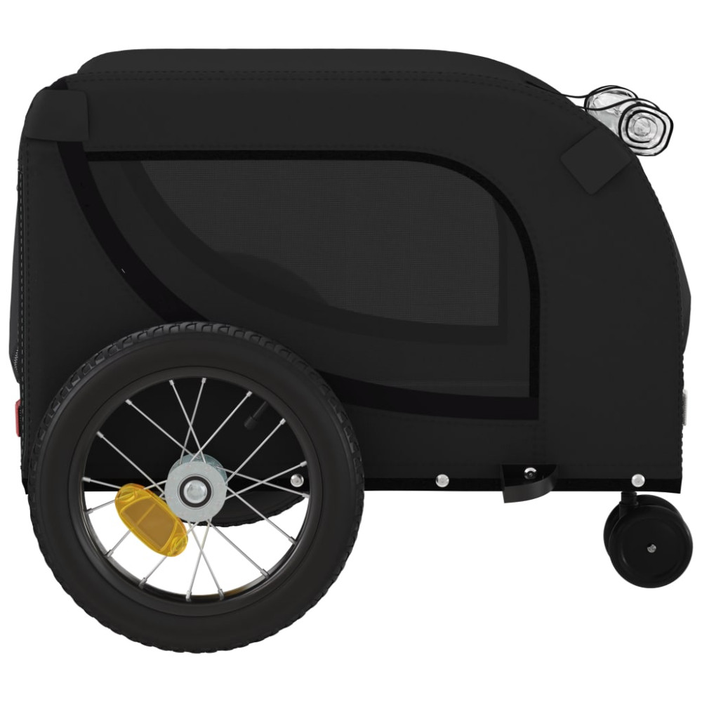 Produktbild för Cykelvagn för djur svart oxfordtyg och järn