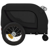 Produktbild för Cykelvagn för djur svart oxfordtyg och järn