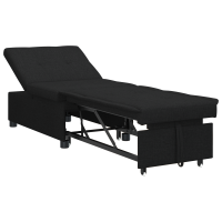 Produktbild för Pull Out Sofa Bed Svart 194 x 50 x 82 cm tyg