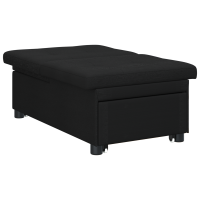 Produktbild för Pull Out Sofa Bed Svart 194 x 50 x 82 cm tyg