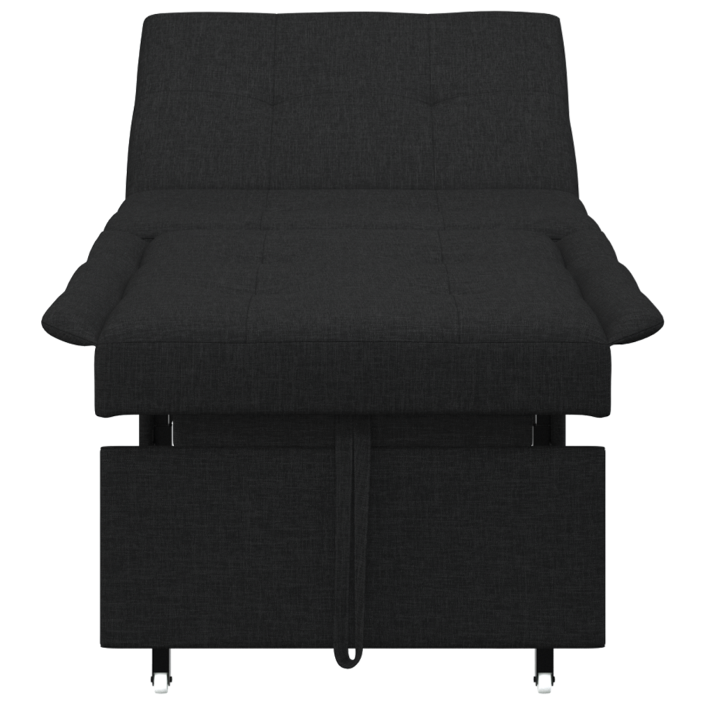 Produktbild för Pull Out Sofa Bed Svart 194 x 50 x 82 cm tyg