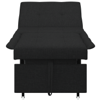 Produktbild för Pull Out Sofa Bed Svart 194 x 50 x 82 cm tyg