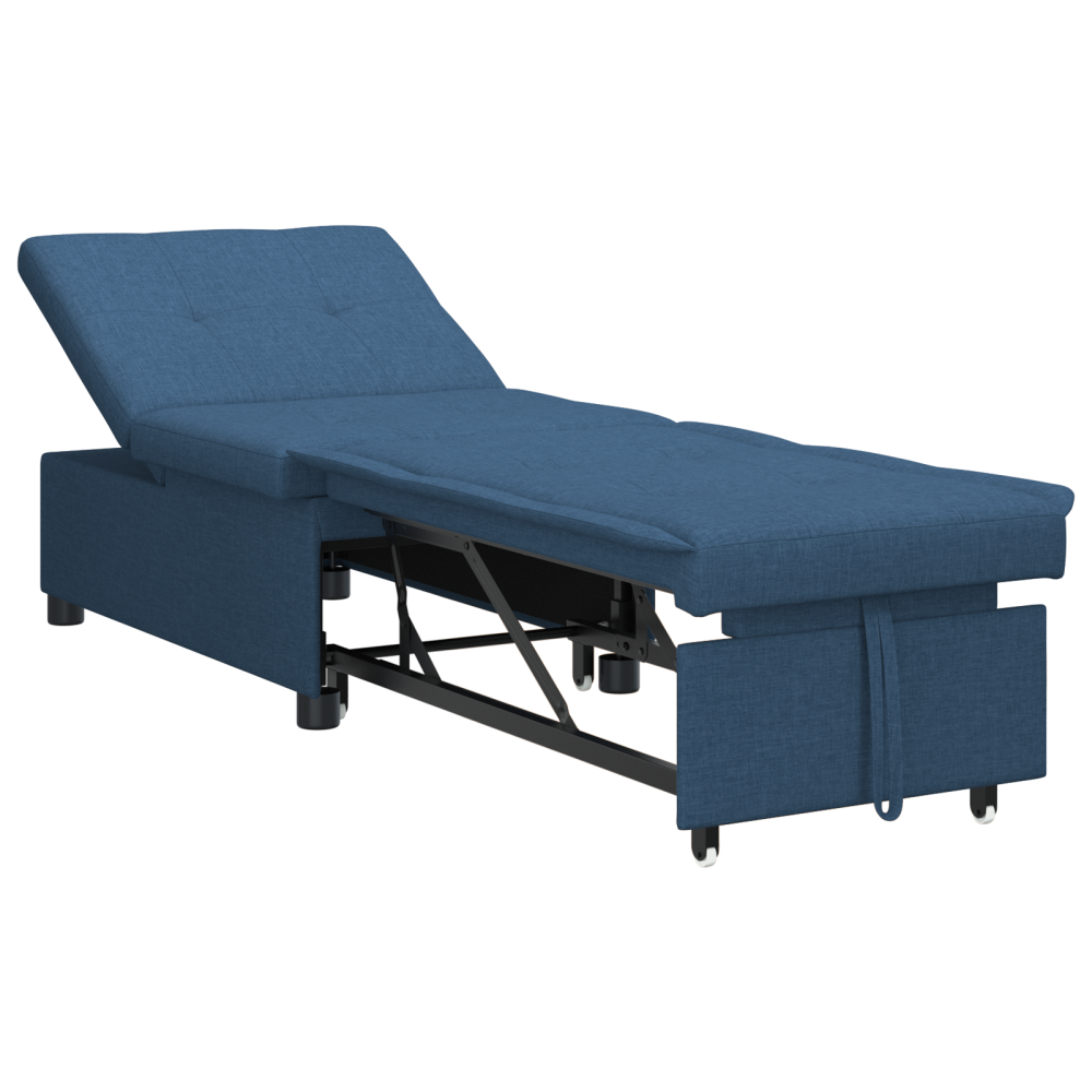 Produktbild för Pull Out Sofa Bed Blå 194 x 50 x 82 cm tyg