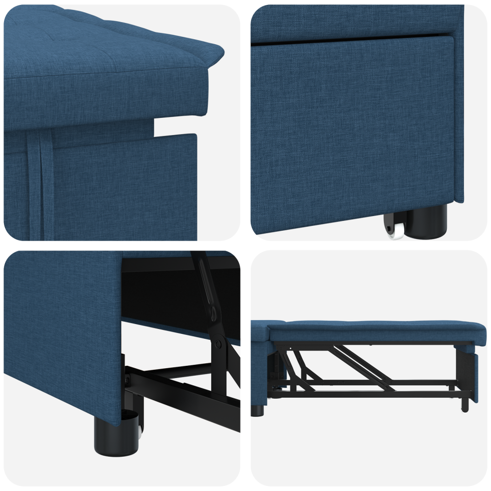 Produktbild för Pull Out Sofa Bed Blå 194 x 50 x 82 cm tyg