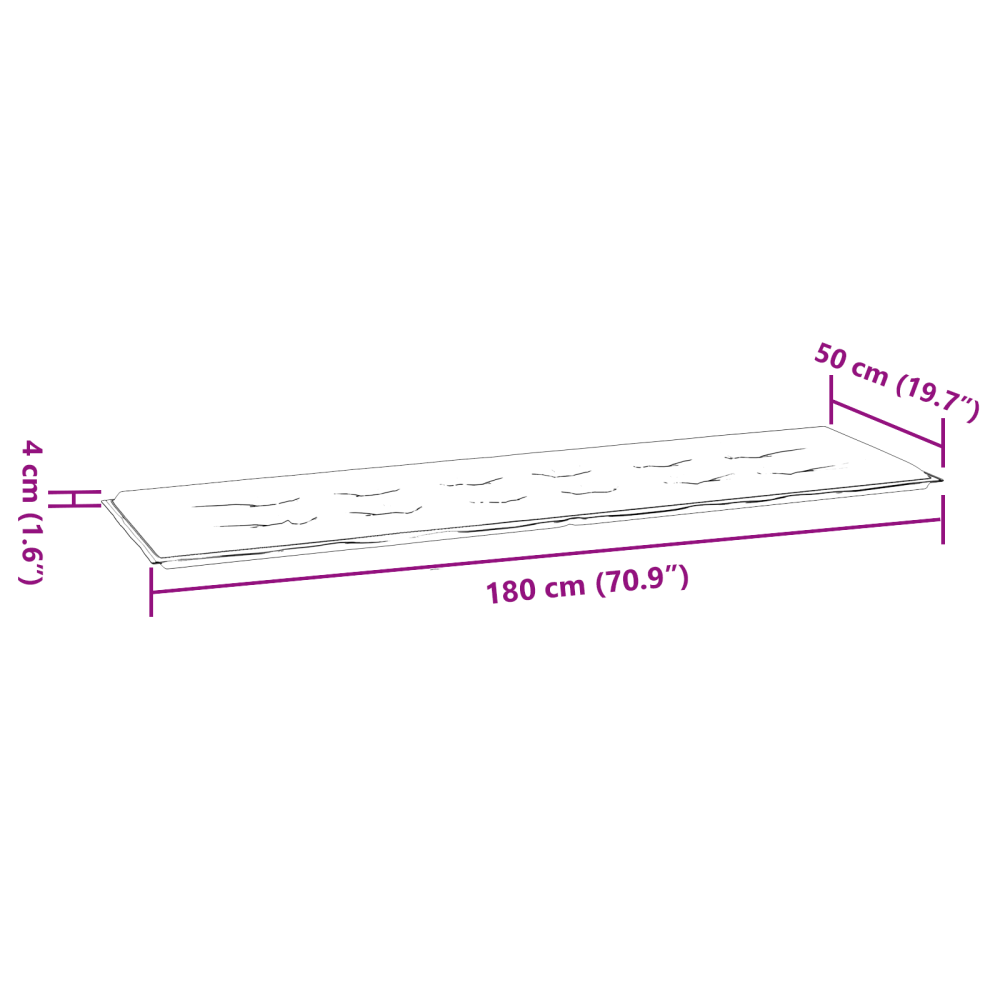 Produktbild för Bänk kudde Löv Bladdesign 150 x 50 x 3 cm Oxford Tyg