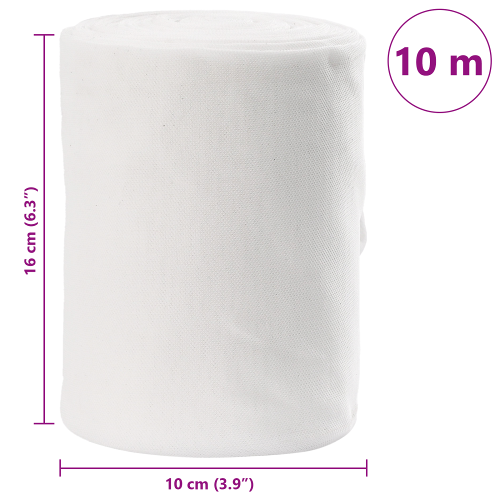 Produktbild för Avloppsrör Vit 16 x 1000 cm tyg