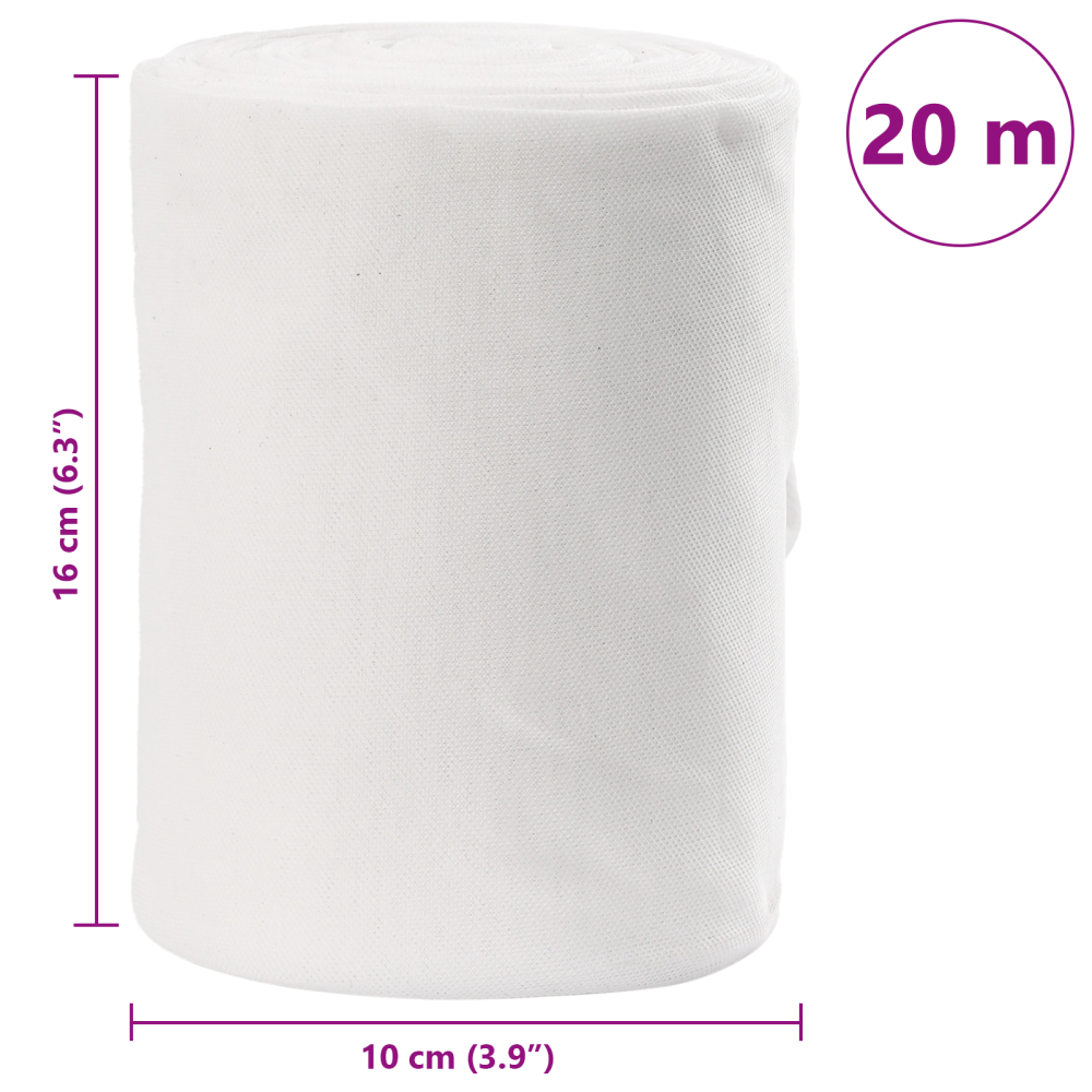 Produktbild för Avloppsrör Vit 16 x 2000 cm tyg