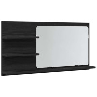 Produktbild för Badrumsspegelskåp svart ek 90x11x45 cm konstruerat trä