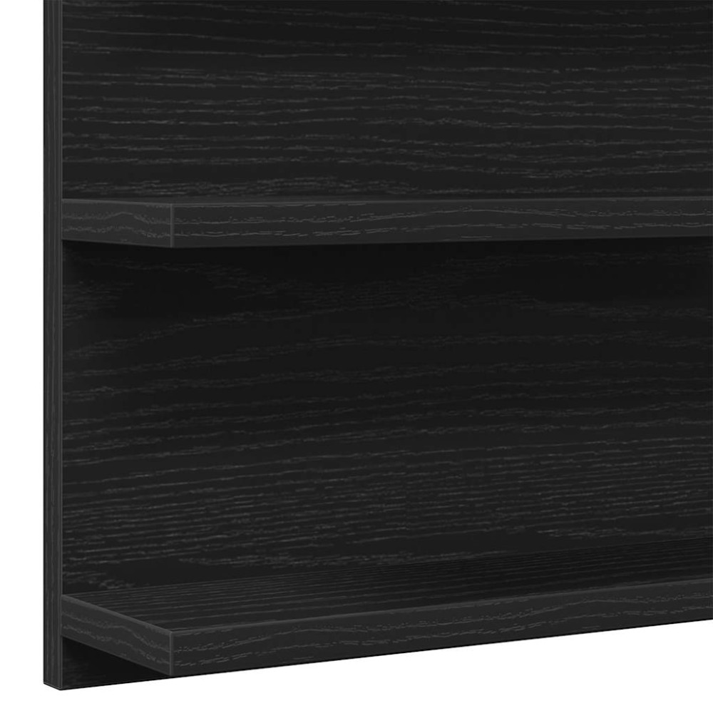 Produktbild för Badrumsspegelskåp svart ek 90x11x45 cm konstruerat trä