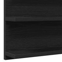 Produktbild för Badrumsspegelskåp svart ek 90x11x45 cm konstruerat trä