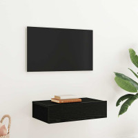 Produktbild för TV-skåp med LED-lampor svart ek 60x35x15,5 cm
