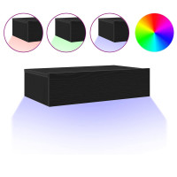 Produktbild för TV-skåp med LED-lampor 2 st svart ek 60x35x15,5 cm