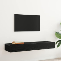 Produktbild för TV-skåp med LED-lampor 2 st svart ek 60x35x15,5 cm