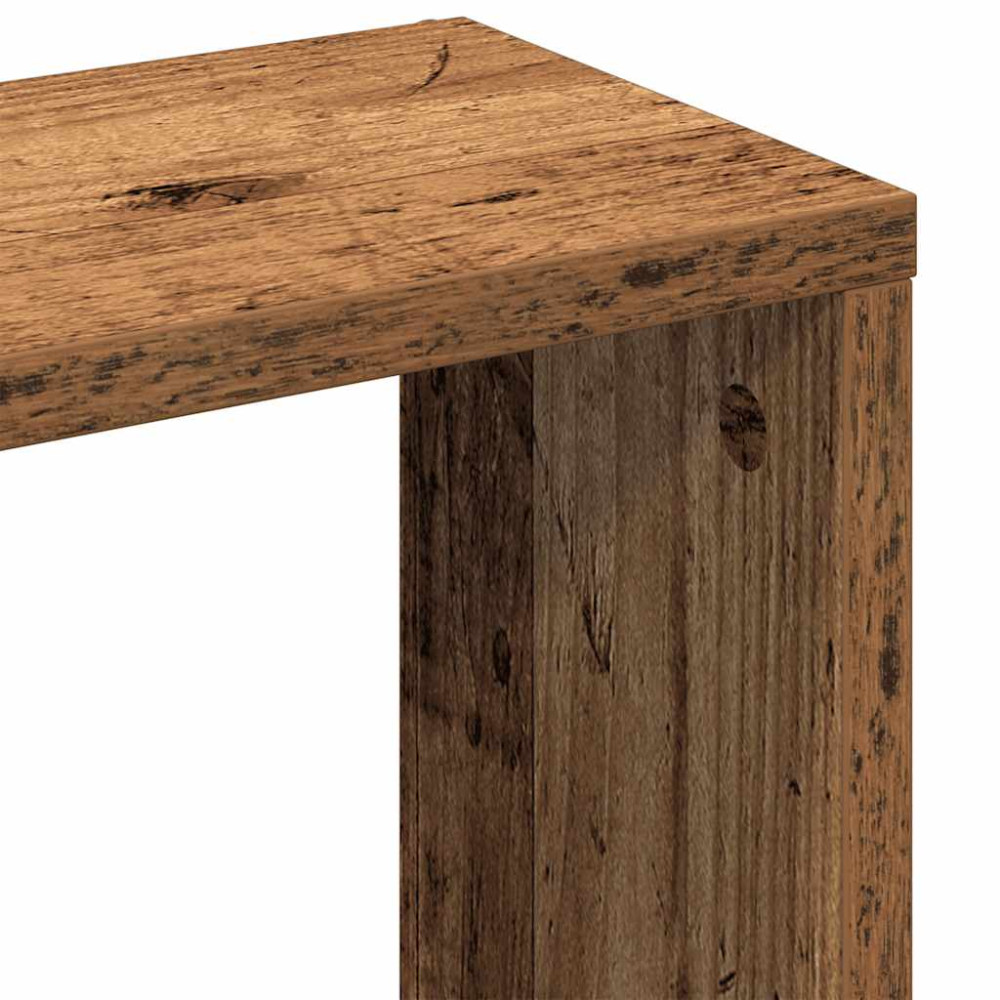 Produktbild för Vägghylla gammalt trä 36x16x90 cm konstruerat trä