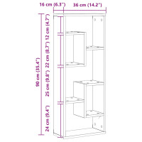 Produktbild för Vägghylla hantverksmässig ek 36x16x90 cm konstruerat trä
