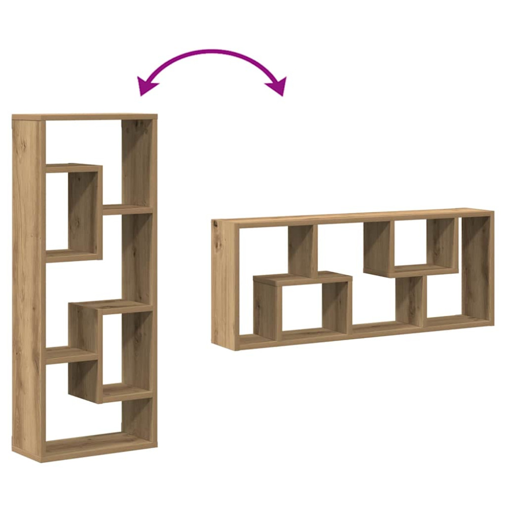 Produktbild för Vägghylla hantverksmässig ek 36x16x90 cm konstruerat trä