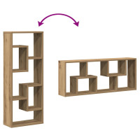 Produktbild för Vägghylla hantverksmässig ek 36x16x90 cm konstruerat trä