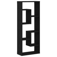 Produktbild för Vägghylla svart ek 36x16x90 cm konstruerat trä