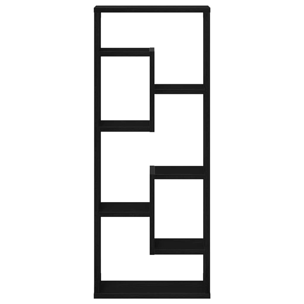 Produktbild för Vägghylla svart ek 36x16x90 cm konstruerat trä