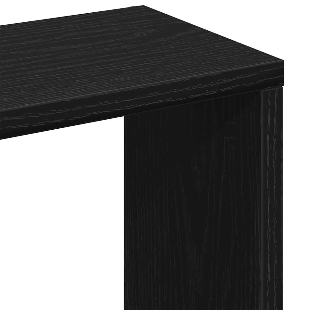 Produktbild för Vägghylla svart ek 36x16x90 cm konstruerat trä