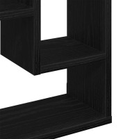 Produktbild för Vägghylla svart ek 36x16x90 cm konstruerat trä