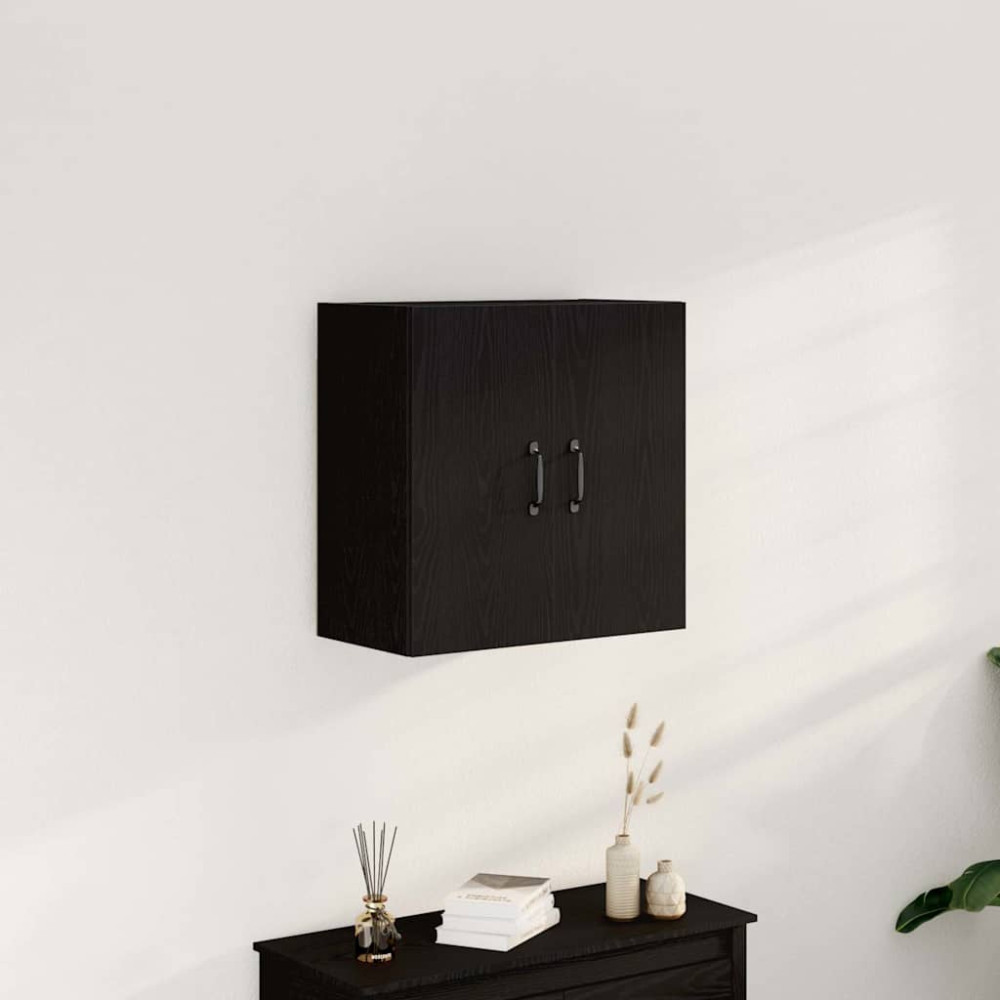 Produktbild för Väggskåp svart ek 60x31x60 cm konstruerat trä