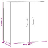 Produktbild för Väggskåp svart ek 60x31x60 cm konstruerat trä