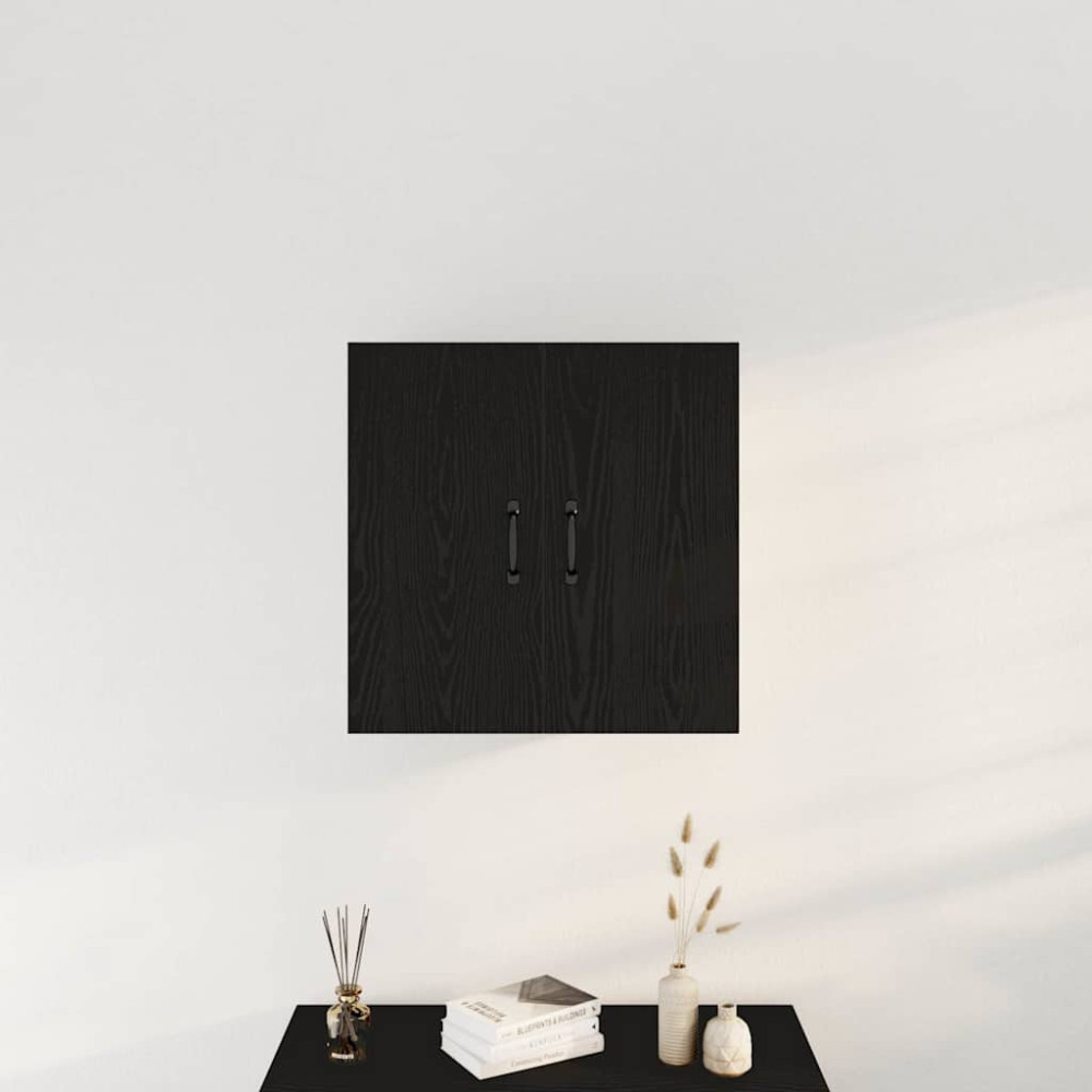 Produktbild för Väggskåp svart ek 60x31x60 cm konstruerat trä
