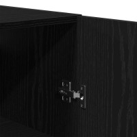 Produktbild för Väggskåp svart ek 60x31x60 cm konstruerat trä