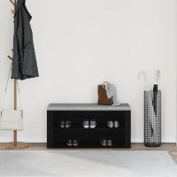 Produktbild för Skobänk svart ek 100x35x45 cm konstruerat trä