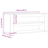 Produktbild för Skobänk svart ek 100x35x45 cm konstruerat trä