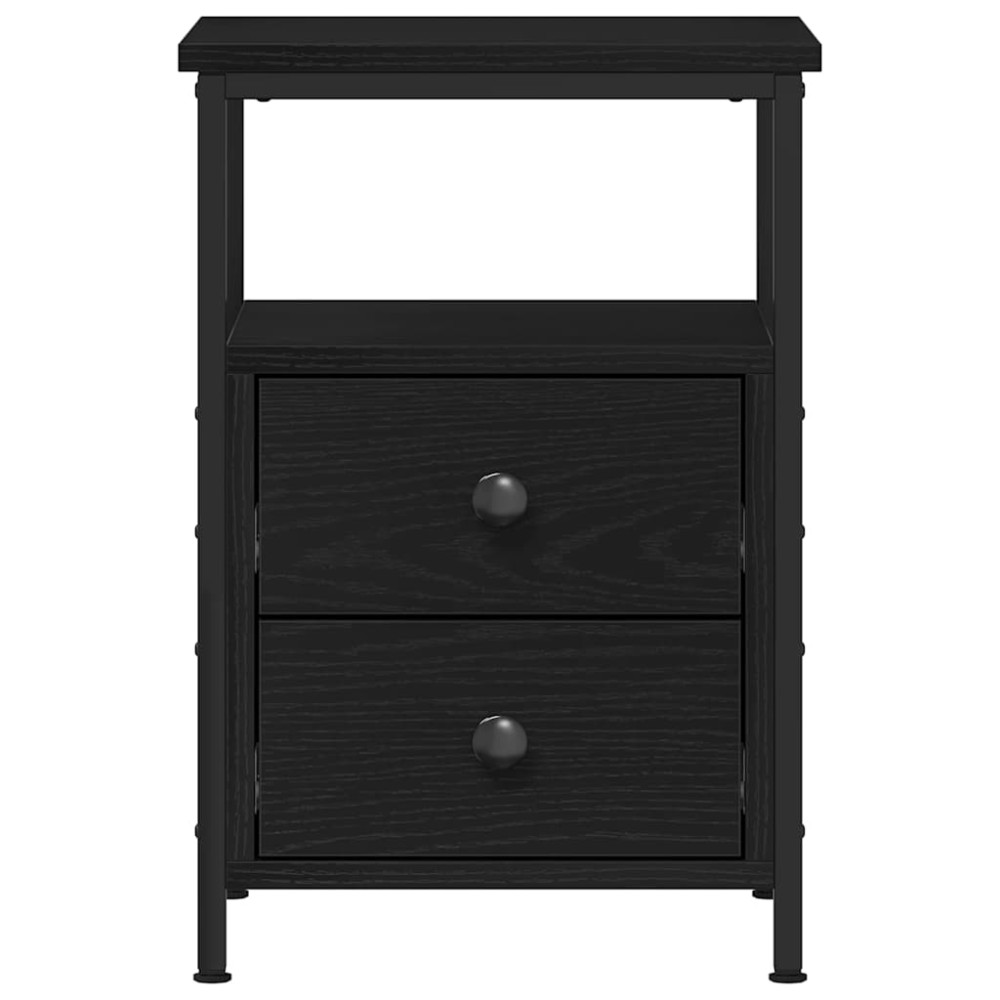 Produktbild för Sängbord 2 st svart ek 34x35,5x50 cm parkett