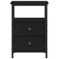 Produktbild för Sängbord 2 st svart ek 34x35,5x50 cm parkett