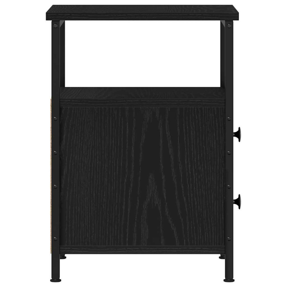 Produktbild för Sängbord 2 st svart ek 34x35,5x50 cm parkett