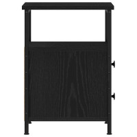 Produktbild för Sängbord 2 st svart ek 34x35,5x50 cm parkett
