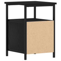 Produktbild för Sängbord 2 st svart ek 34x35,5x50 cm parkett