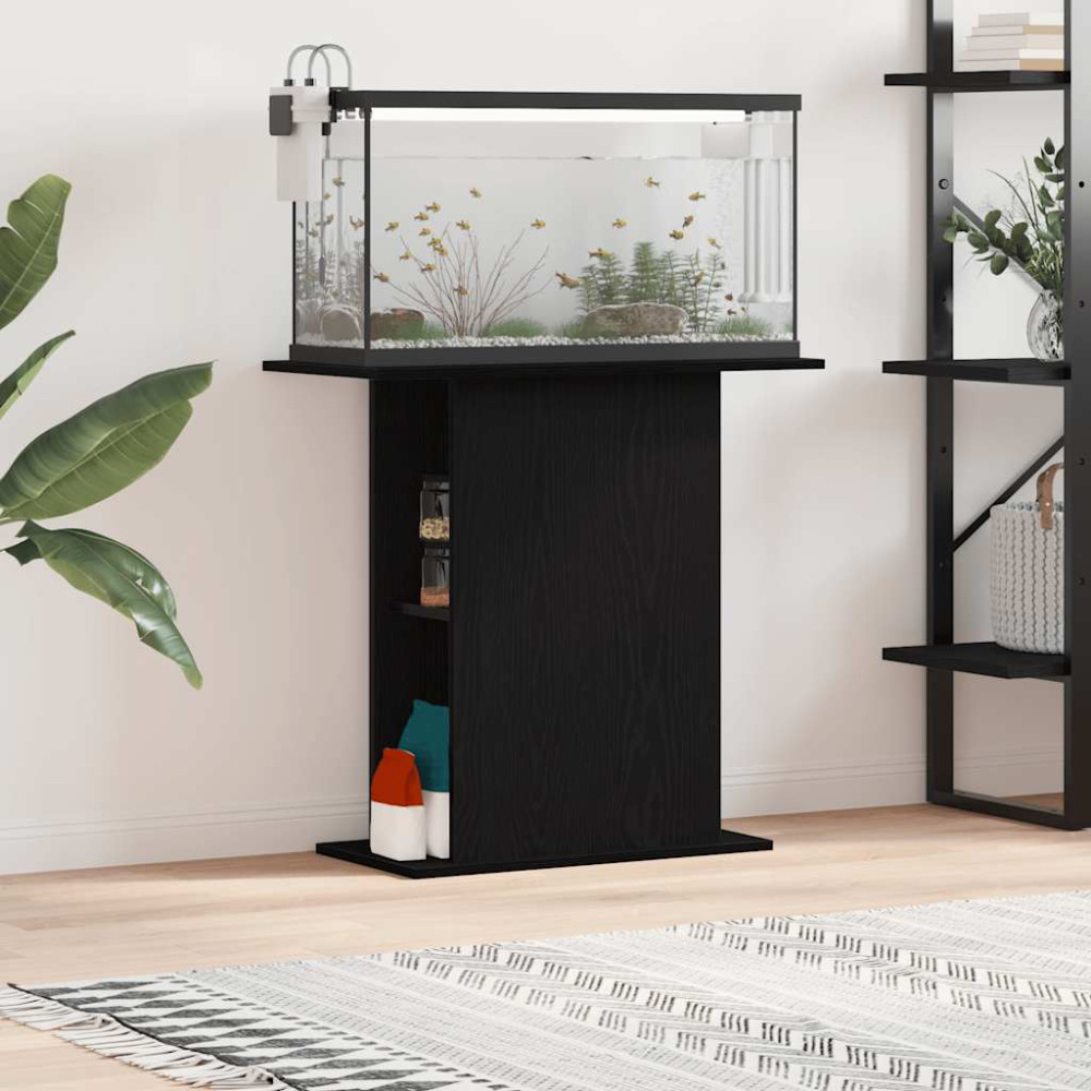 Produktbild för Akvariestativ svart ek 75x36x72,5 cm konstruerat trä